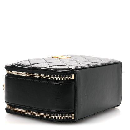 Chanel Shiny Calfskin Quilted Small Pick Me Up Vanity Case Black 4 of 11