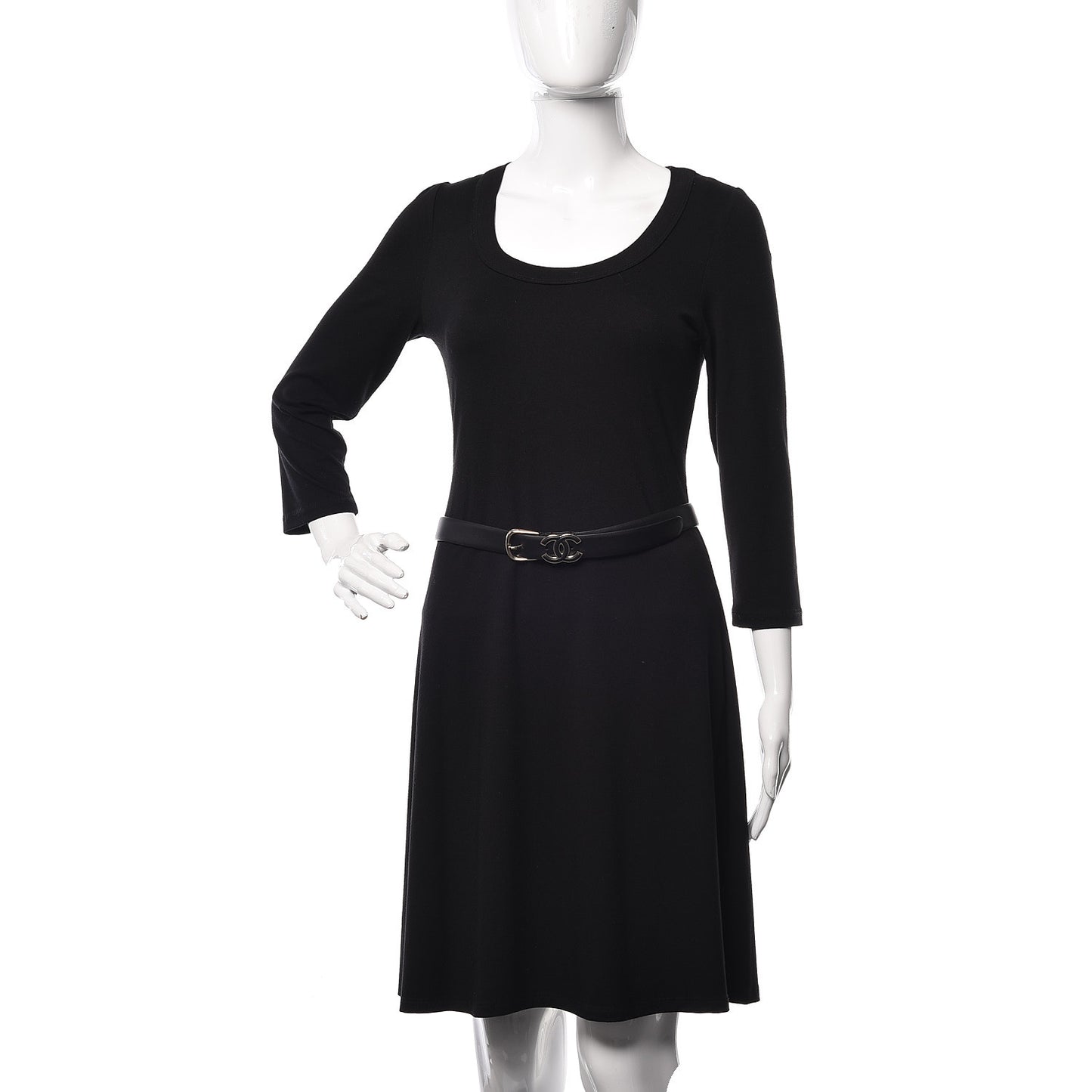 Calfskin CC Logo Belt 80 32 Black