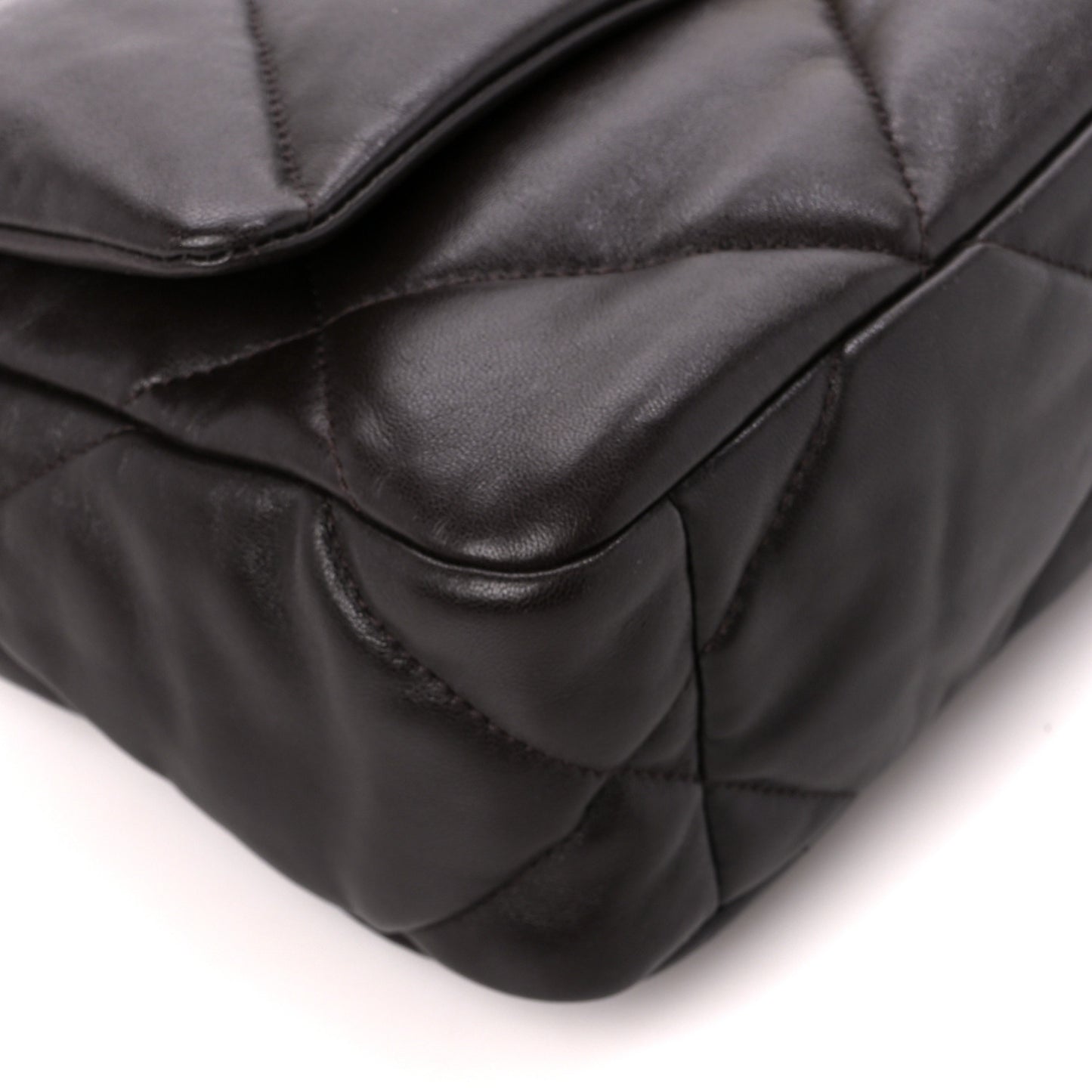 Lambskin Quilted Medium Chanel 19 Flap Dark Brown