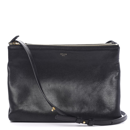 Celine Lambskin Small Trio Crossbody Bag Black 1 of 13