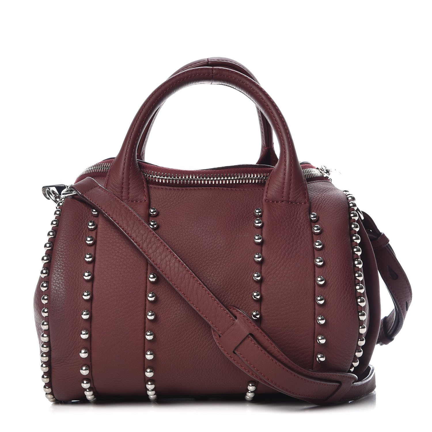 Alexander Wang Calfskin Studded Rockie Matte Beet Rodium Hardware 1 of 9