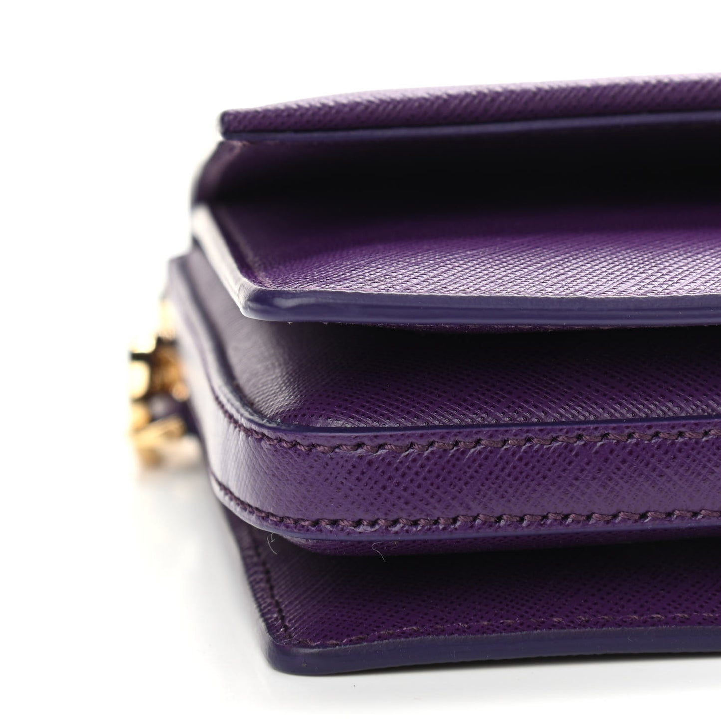 Printed Calfskin Mora Bow Clutch Purple