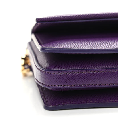 Salvatore Ferragamo Printed Calfskin Mora Bow Clutch Purple 9 of 10