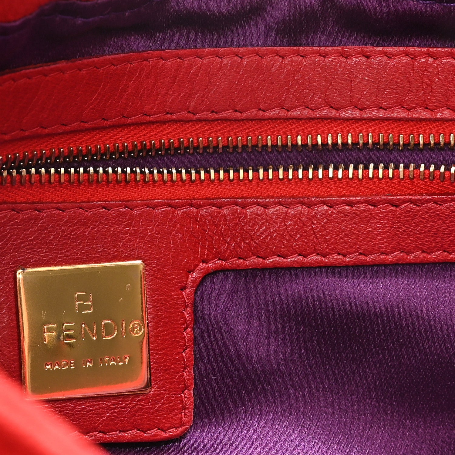 Fendi Suede Baguette Red 6 of 10