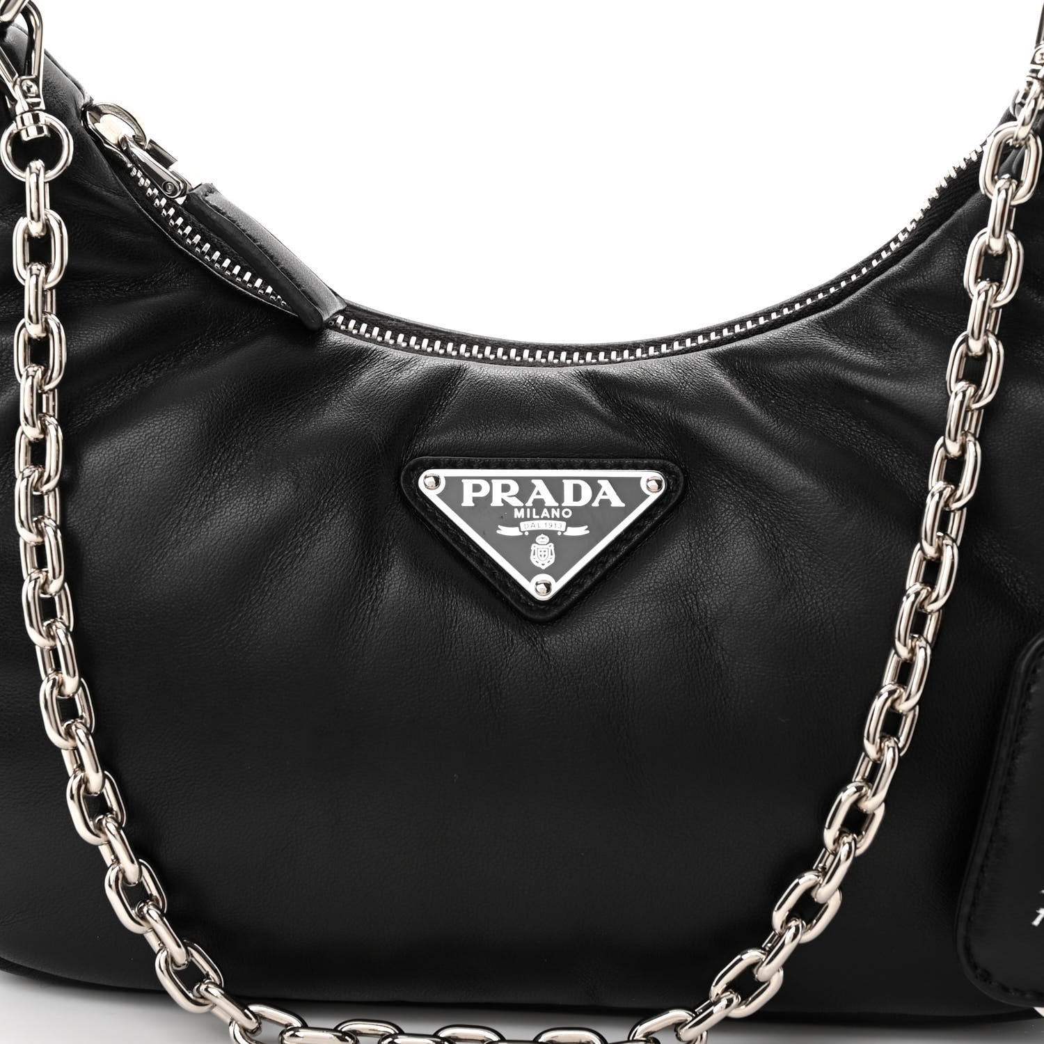 Prada Nappa Soft Padded Re-Edition 2005 Shoulder Bag Black 8 of 10