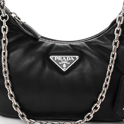 Prada Nappa Soft Padded Re-Edition 2005 Shoulder Bag Black 8 of 10