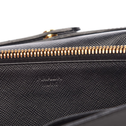 Prada Saffiano Metal Flap Wallet With Strap Black 6 of 14