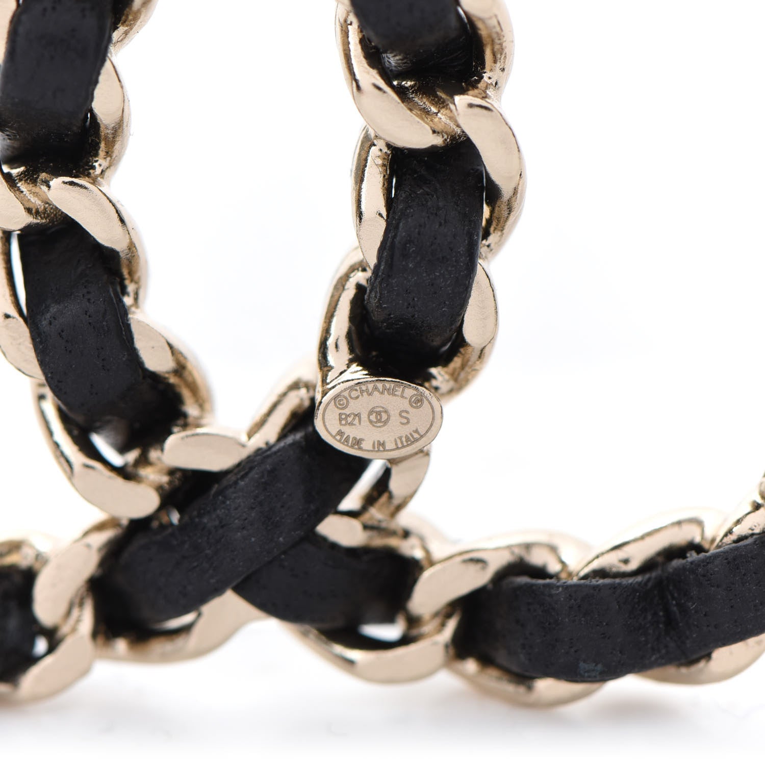 Chanel Lambskin Chain CC Brooch Black Gold 4 of 5
