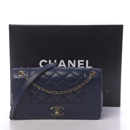 Chanel Sheepskin Quilted Medium Vintage Mademoiselle Flap Dark Navy 13 of 13