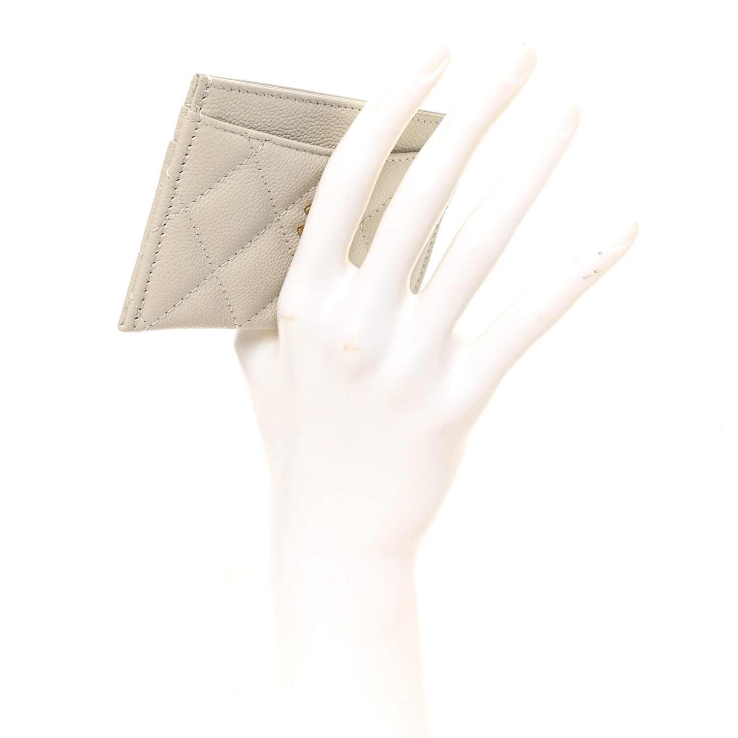 Chanel Caviar Quilted Card Holder Grey 2 of 8