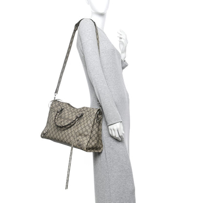 Balenciaga X GUCCI GG Supreme Monogram Neo Classic Silver Hardware City Beige Ebony 2 of 11