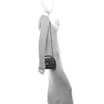 Chanel Calfskin Quilted Top Handle Flap Black 2 of 11