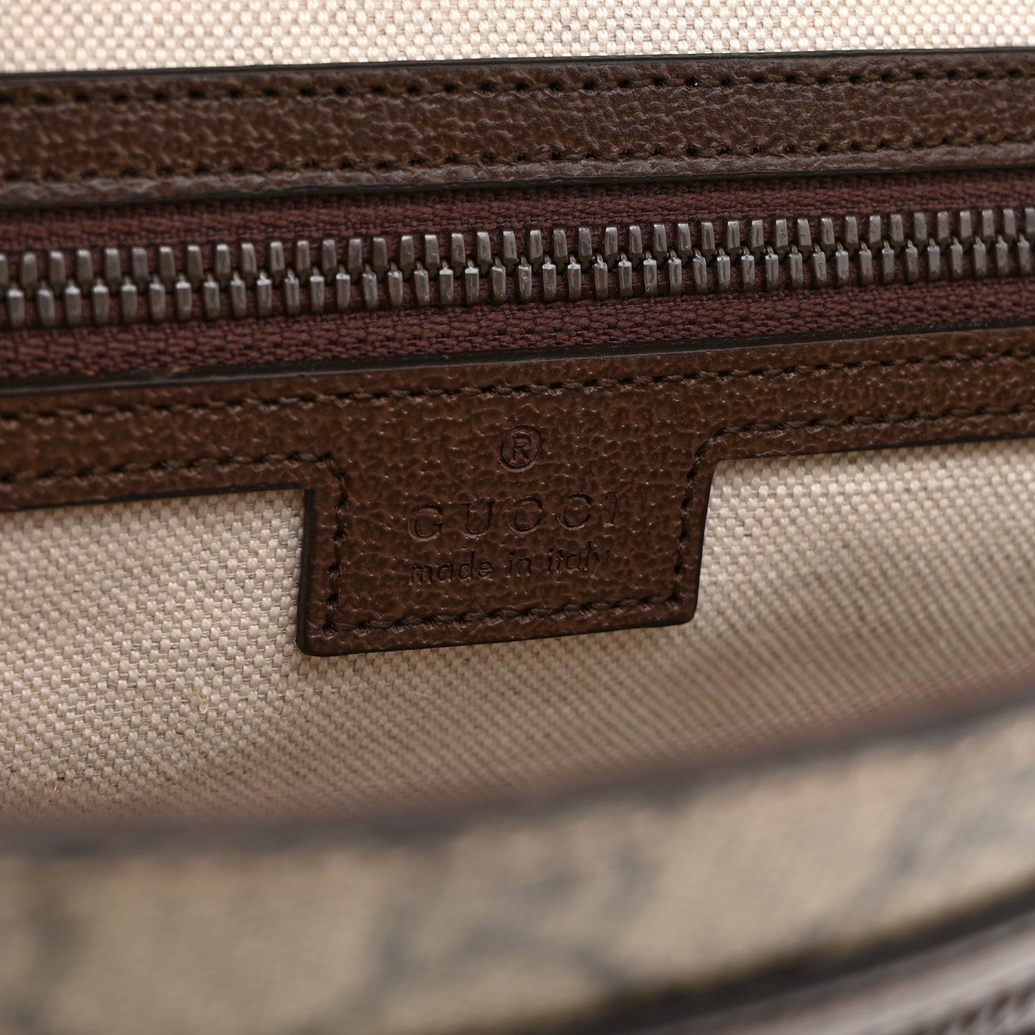 Gucci Tender GG Supreme Monogram Textured Dollar Calfskin Medium Ophidia Messenger Bag Beige Ebony New Acero 6 of 11