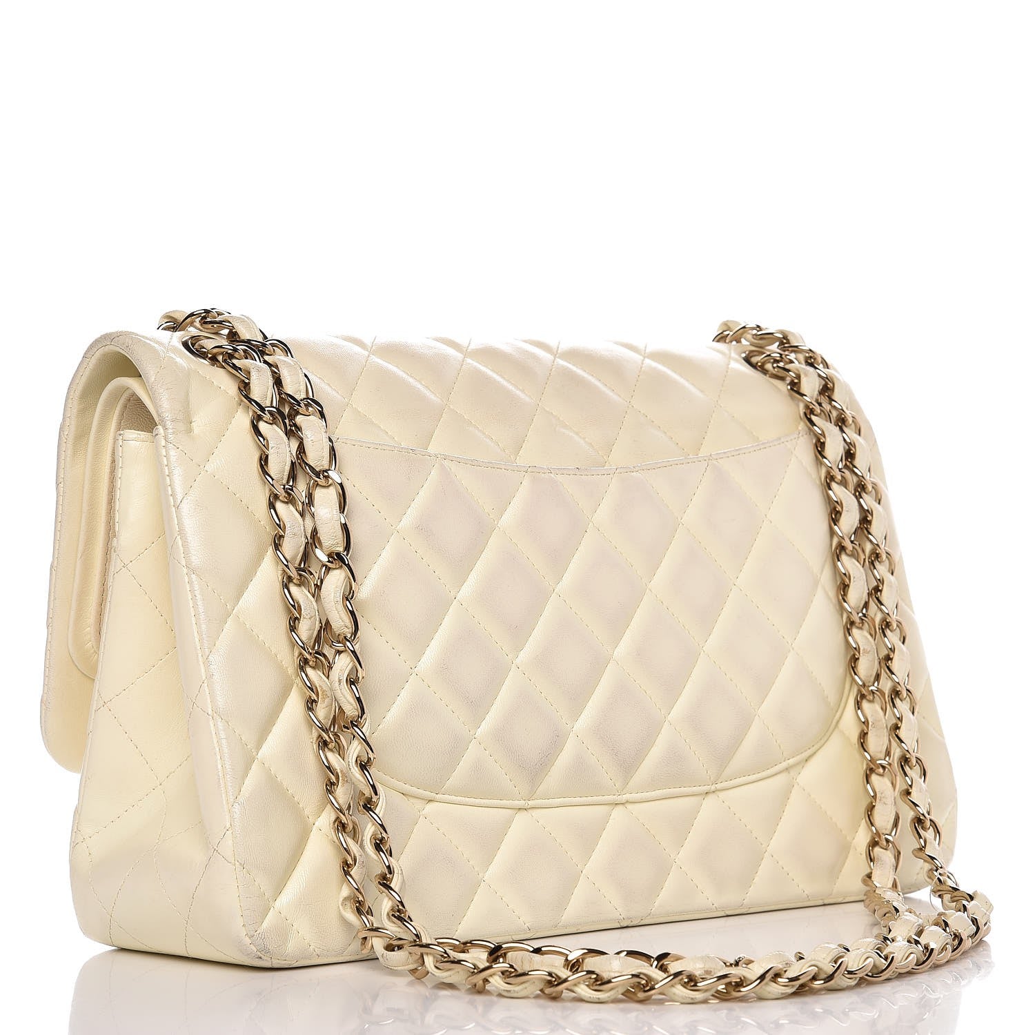 Chanel Lambskin Quilted Jumbo Double Flap Bag White 4 of 11
