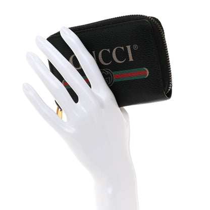 Gucci Calfskin Logo Zip Around Card Case Black 2 of 8