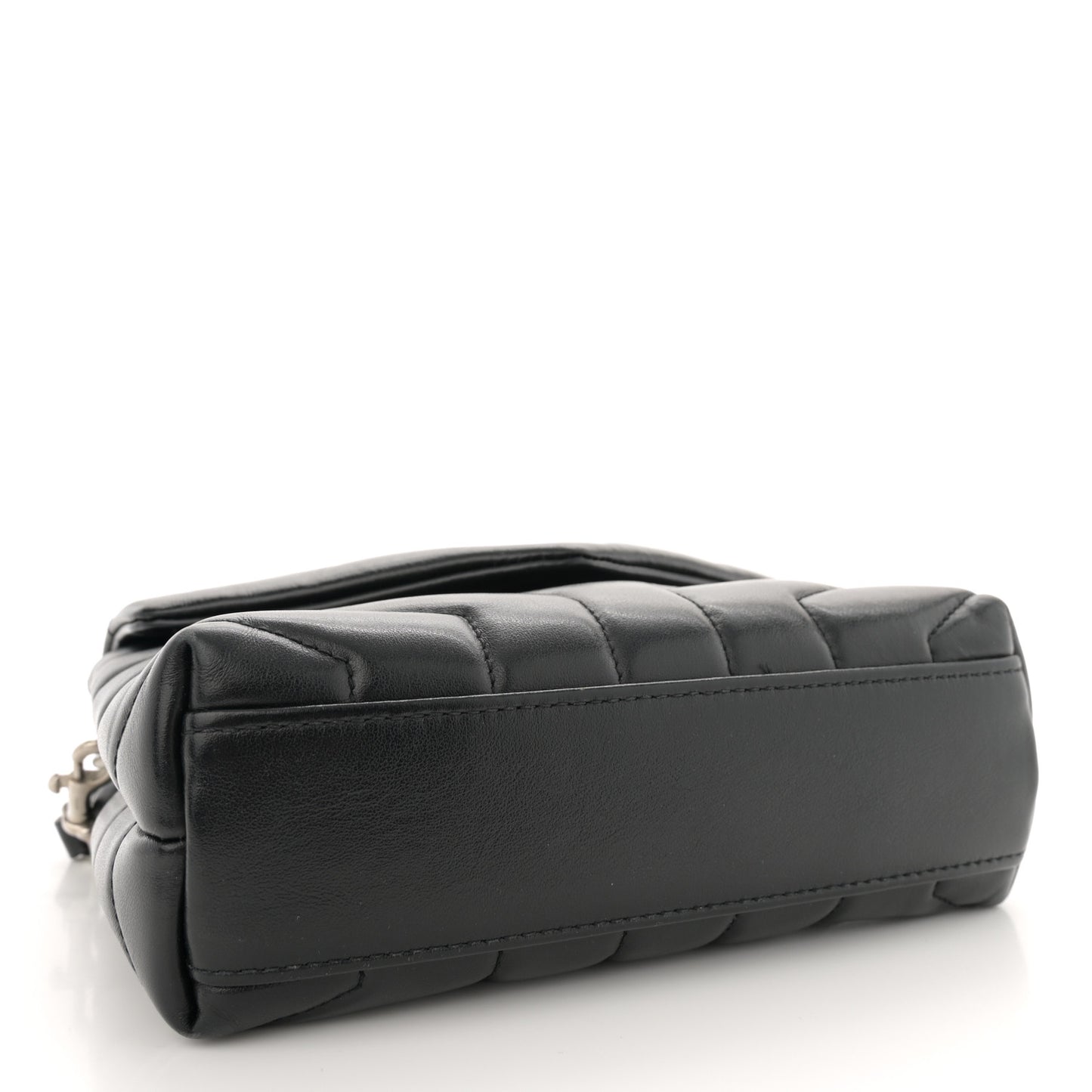 Calfskin Y Quilted Monogram Toy Loulou Crossbody Bag Black