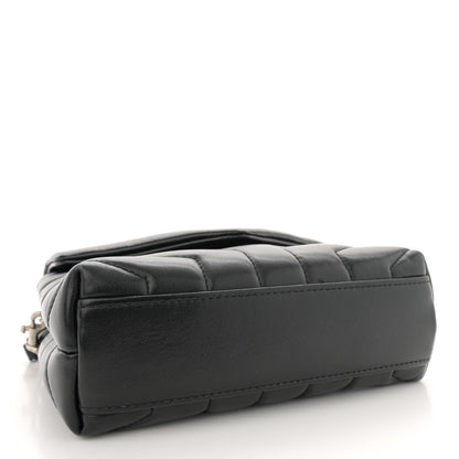 Saint Laurent Calfskin Y Quilted Monogram Toy Loulou Crossbody Bag Black 4 of 12