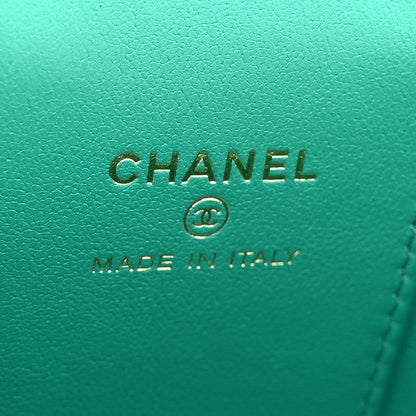 Chanel Caviar Quilted Sweetheart Mini Vanity Case Green 6 of 10