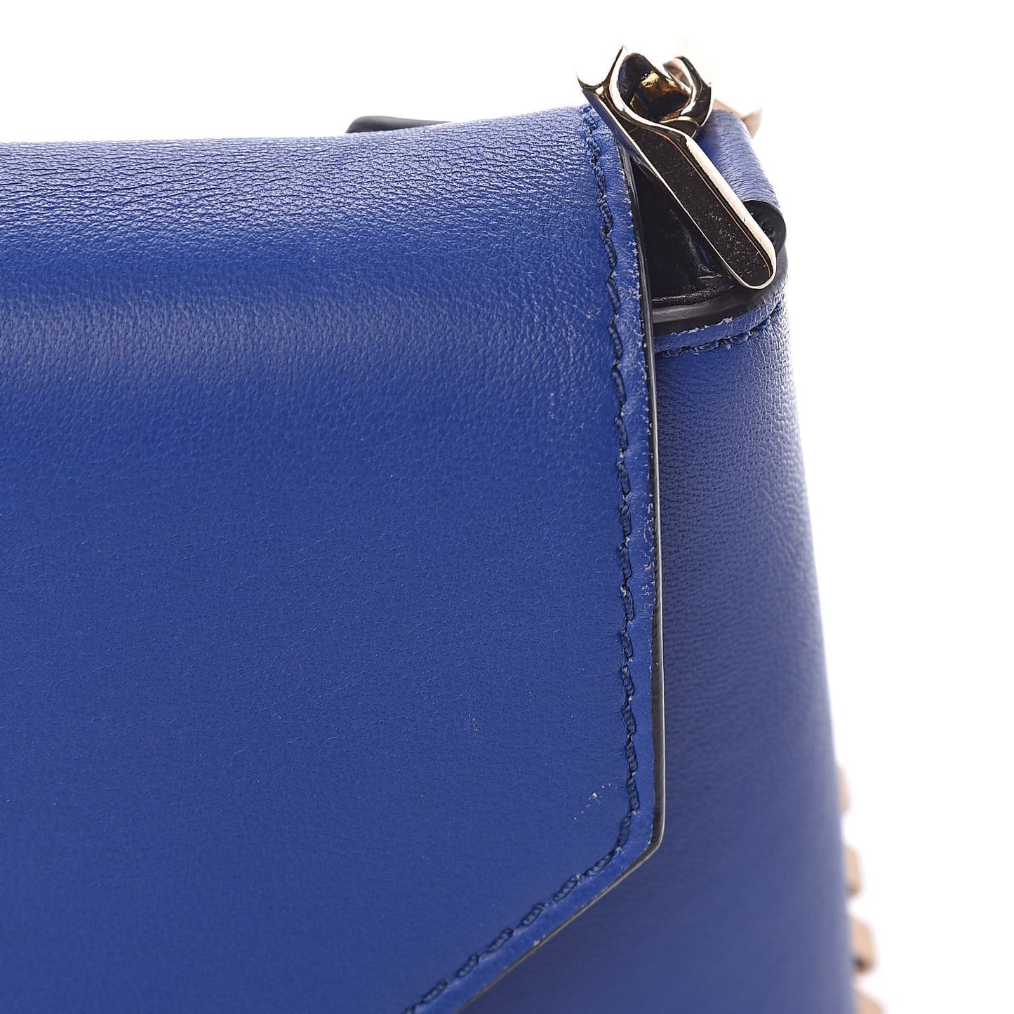 Lambskin Medium Shark Lock Envelope Shoulder Bag Blue