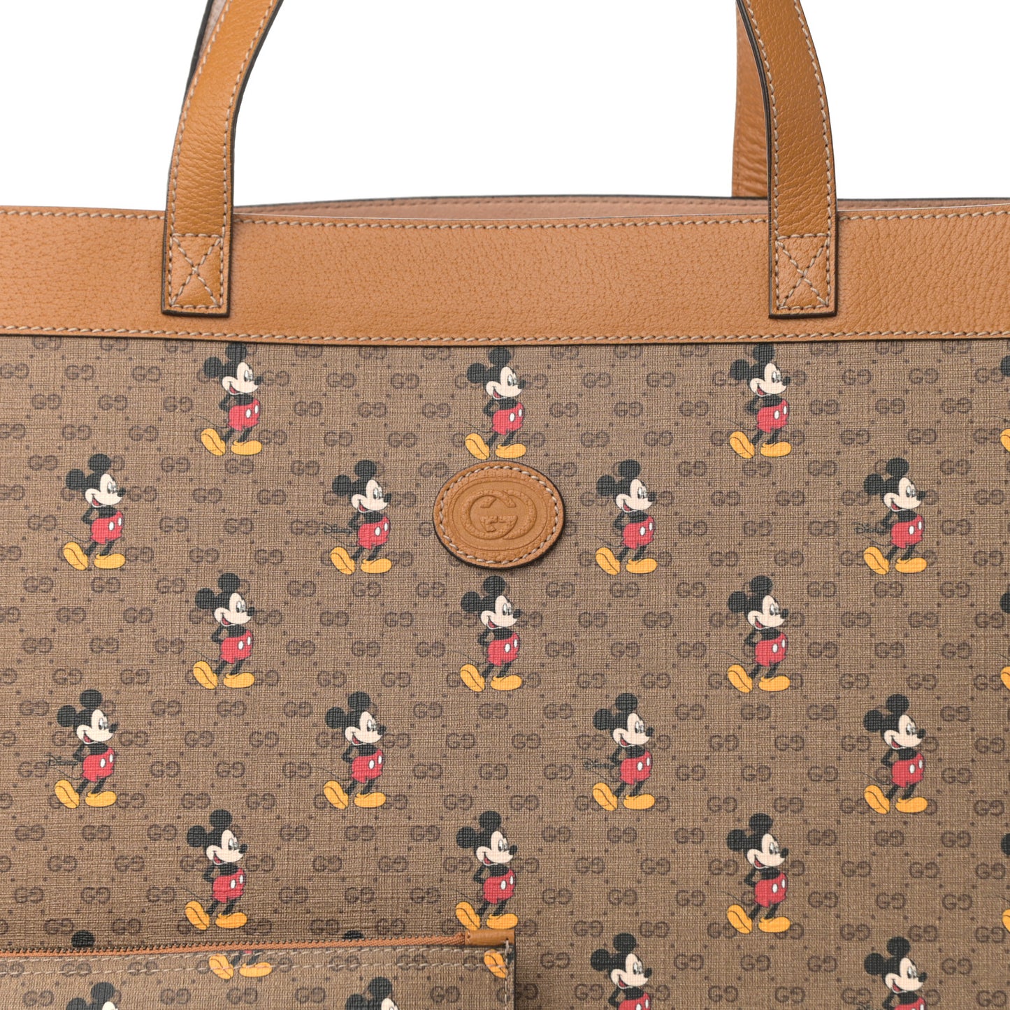 X DISNEY Mini Vintage GG Supreme Monogram Mickey Mouse Large Shopping Tote Beige Vintage Sun Oil