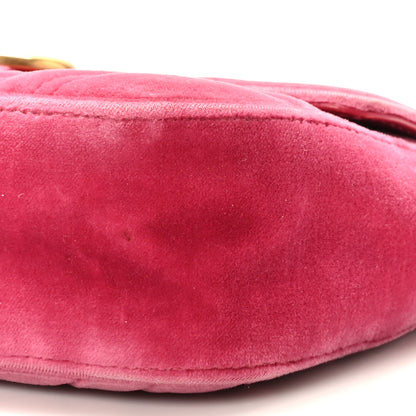 Gucci Velvet Matelasse Medium GG Marmont Shoulder Bag Light Raspberry Rose 9 of 9