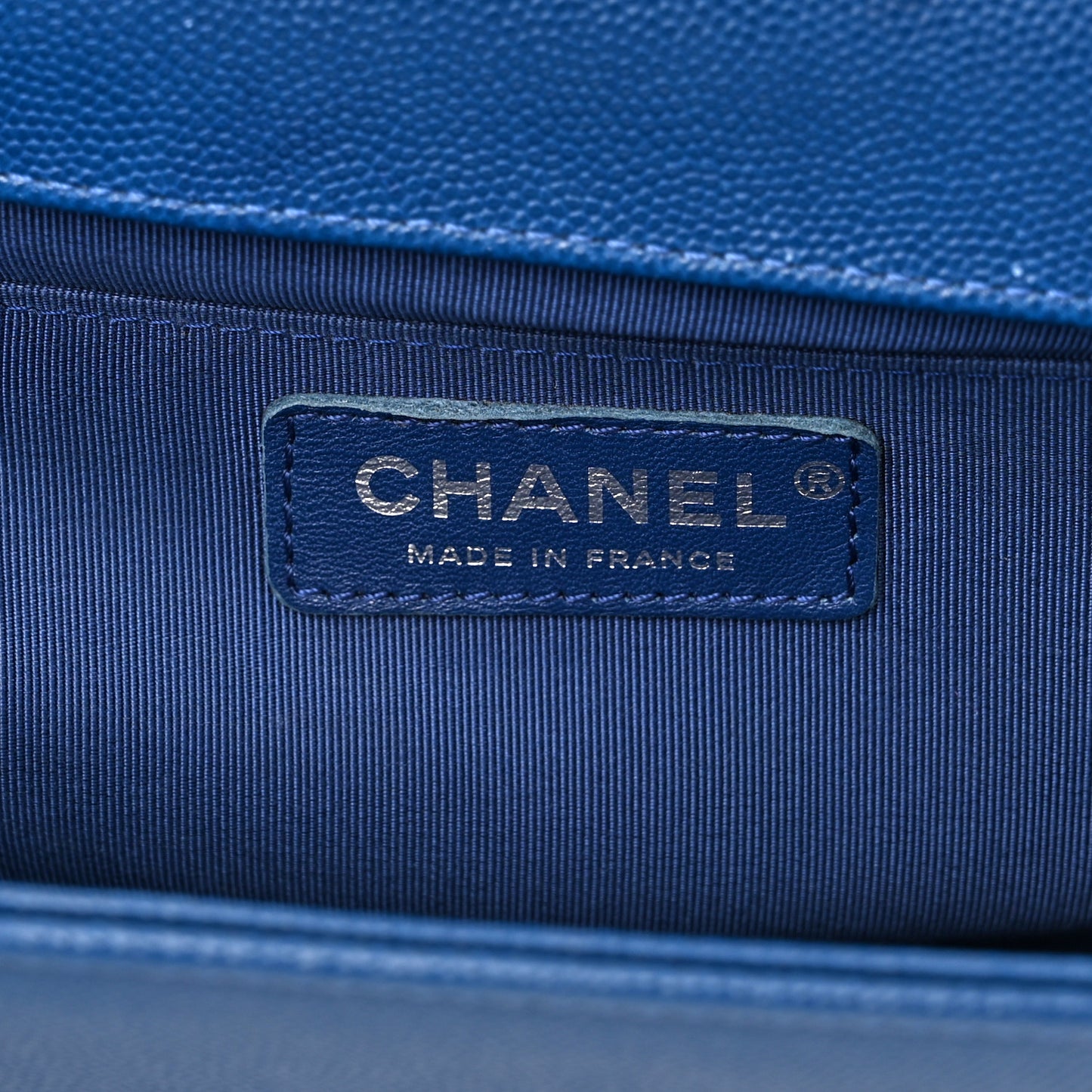Caviar Quilted Medium Boy Flap Blue