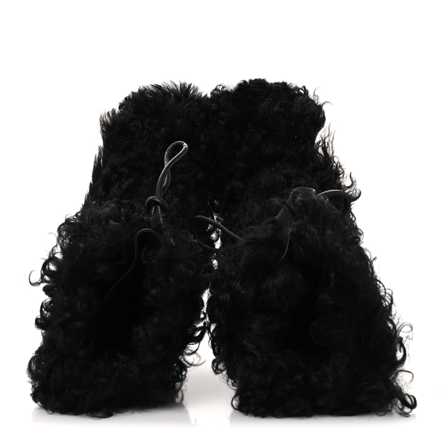 Chanel Shearling Sheepskin High Boots 37.5 Black 2 of 11