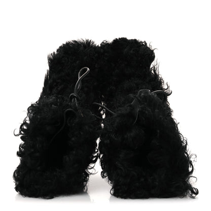 Chanel Shearling Sheepskin High Boots 37.5 Black 2 of 11