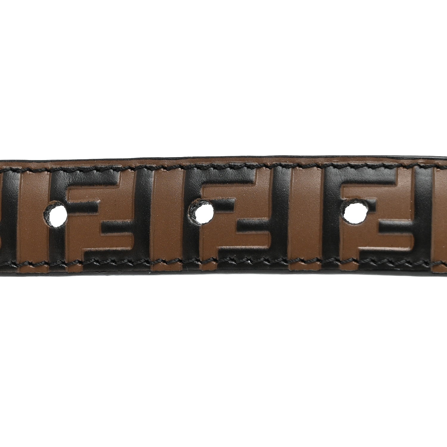 Fendi Vitello Century Bi-Color FF 1974 Embossed 2CM Belt 75 30 Maya Black 6 of 7
