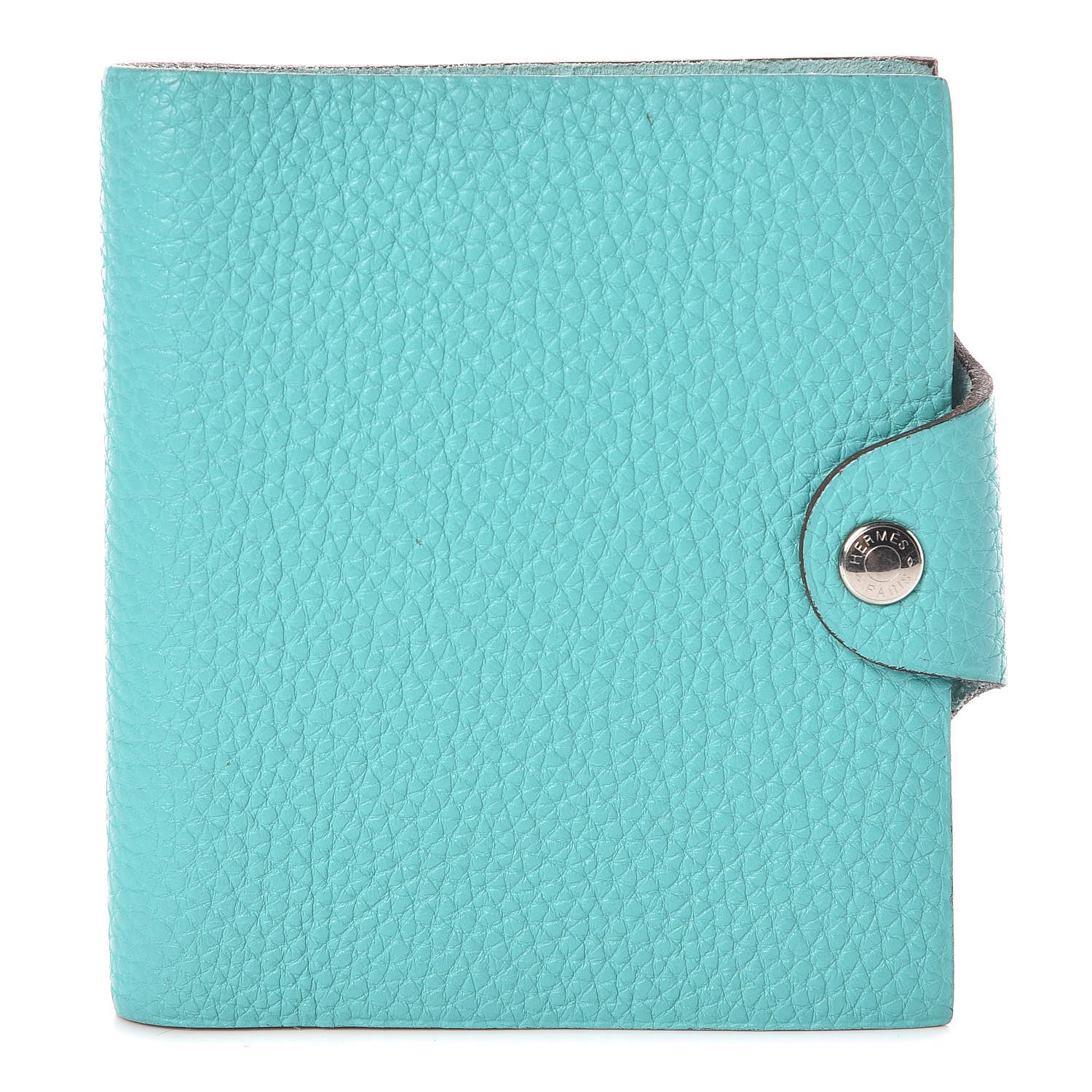 Hermes Taurillon Clemence Ulysse Mini Notebook Bleu Atoll 1 of 7