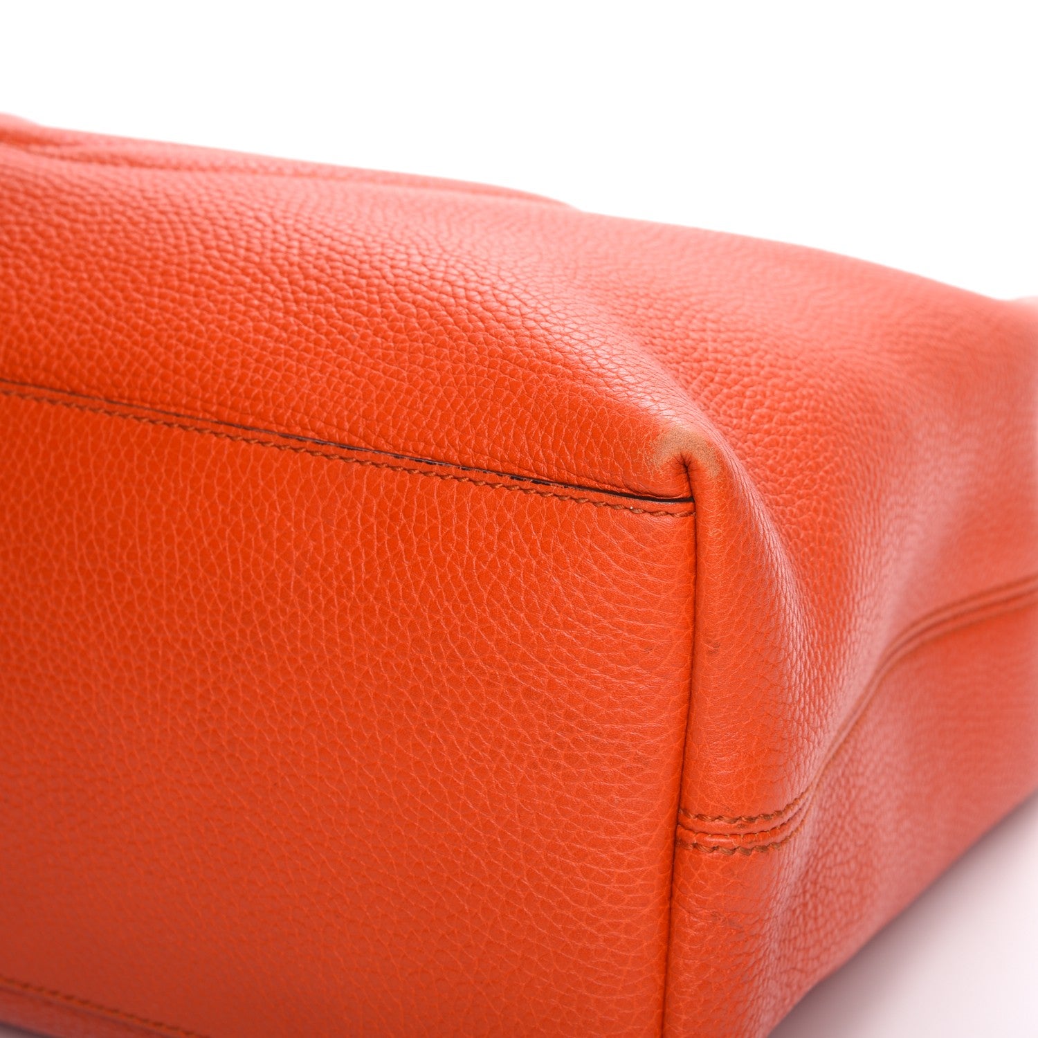 Gucci Pebbled Calfskin Medium Soho Chain Shoulder Bag Sun Orange 9 of 9