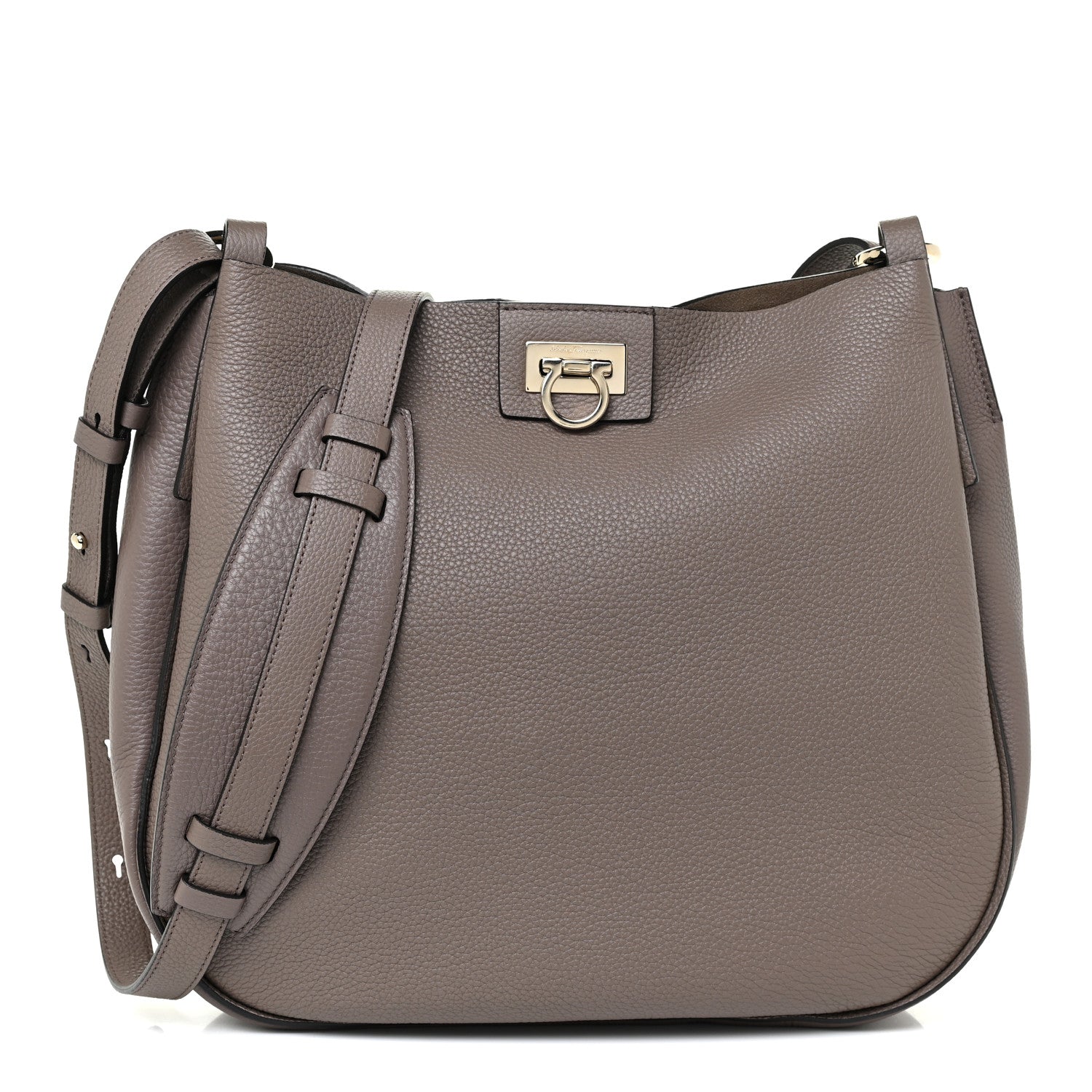Salvatore Ferragamo Calfskin Reverse Hobo Gray 1 of 13