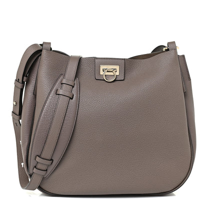Salvatore Ferragamo Calfskin Reverse Hobo Gray 1 of 13