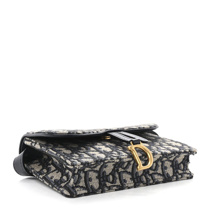 Christian Dior Oblique Saddle Belt Bag Blue 4 of 12