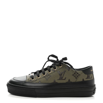 Louis Vuitton Calfskin Monogram Stellar Sneakers 35.5 Khaki 1 of 9