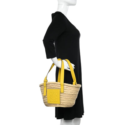 Loewe Raffia Small Basket Tote Bag Natural Yellow 2 of 9