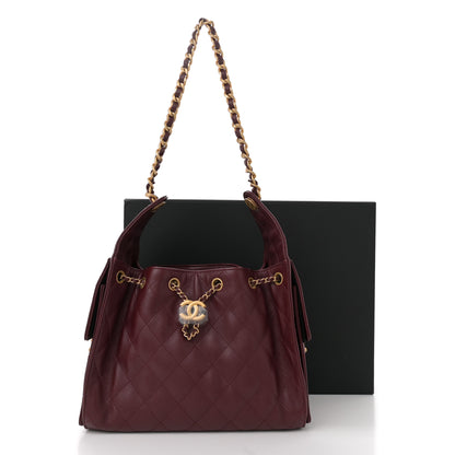 Chanel Caviar Quilted Small Chanel 25 Handbag Burgundy 11 of 11