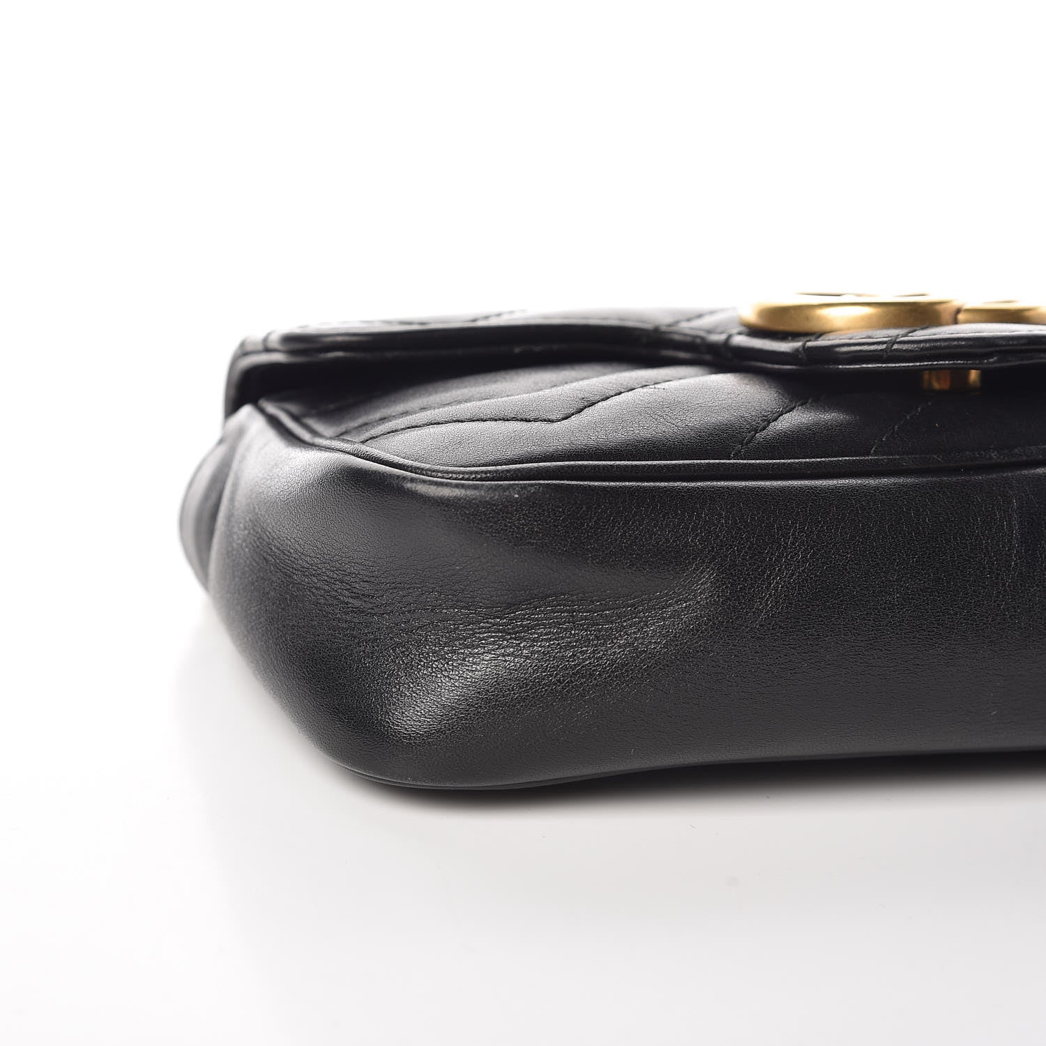 Gucci Calfskin Matelasse Super Mini GG Marmont Shoulder Bag Black 10 of 13