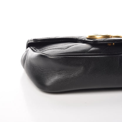 Gucci Calfskin Matelasse Super Mini GG Marmont Shoulder Bag Black 10 of 13