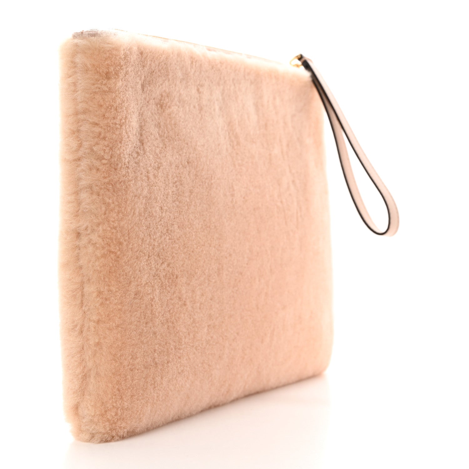 Fendi Shearling FF Inlay Large Flat Pouch Soap White 3 of 7