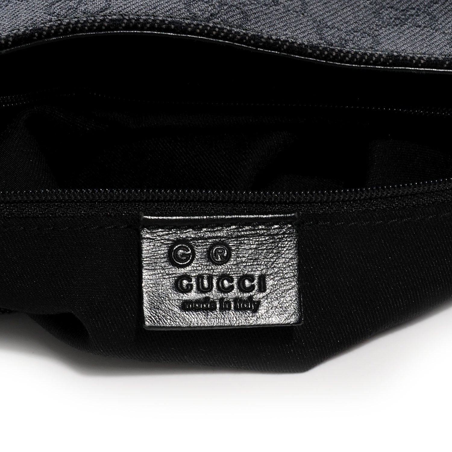 Gucci Denim Monogram Capri Chain Shoulder Bag Black 6 of 7