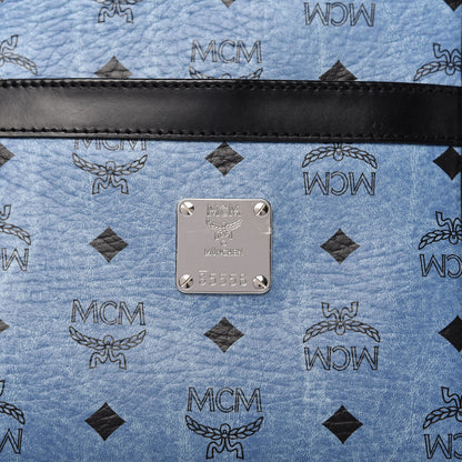 MCM Visetos Shopper Tote Blue 9 of 9