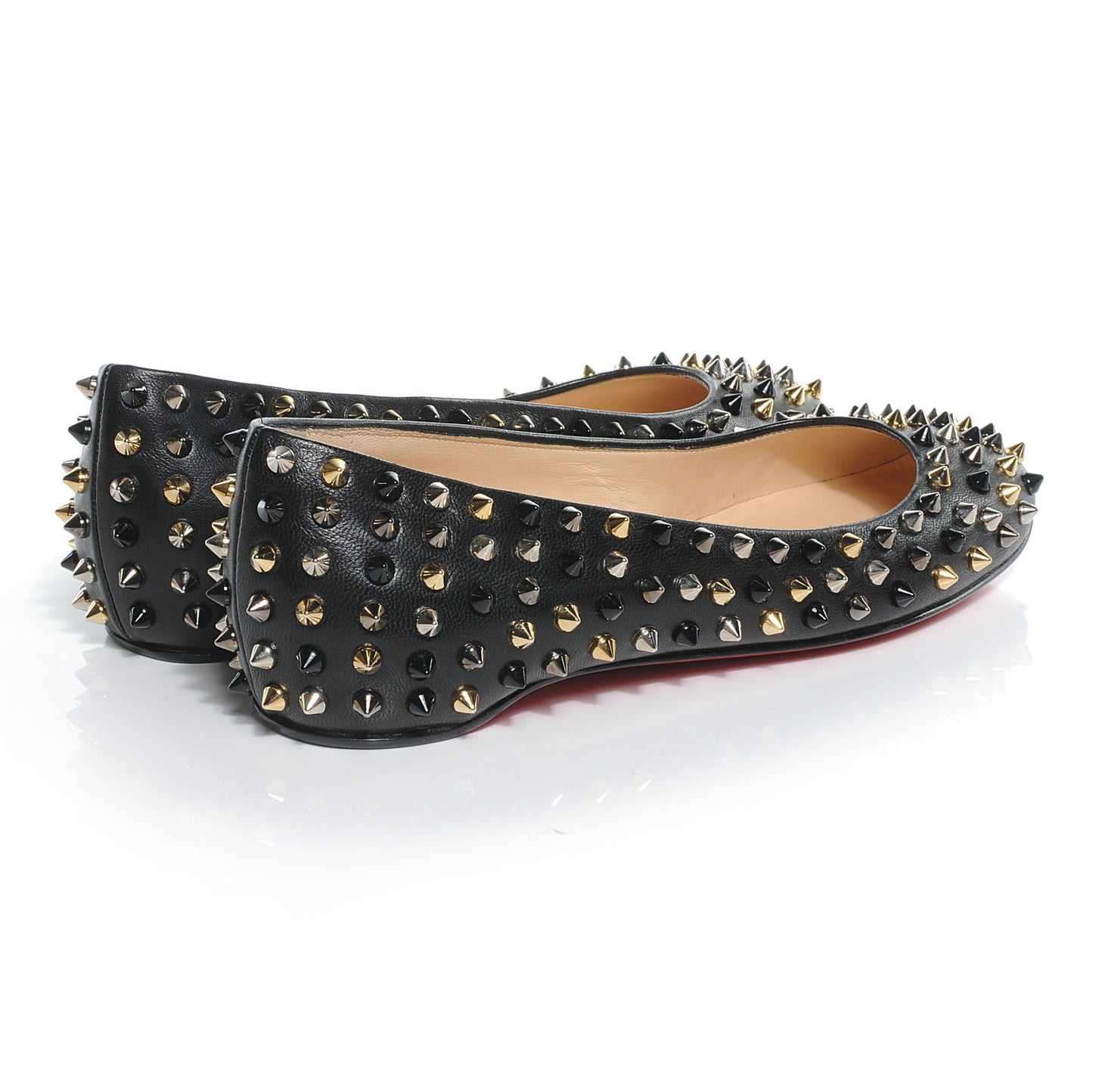 Leather Spiked Gozul Flats Black 37.5