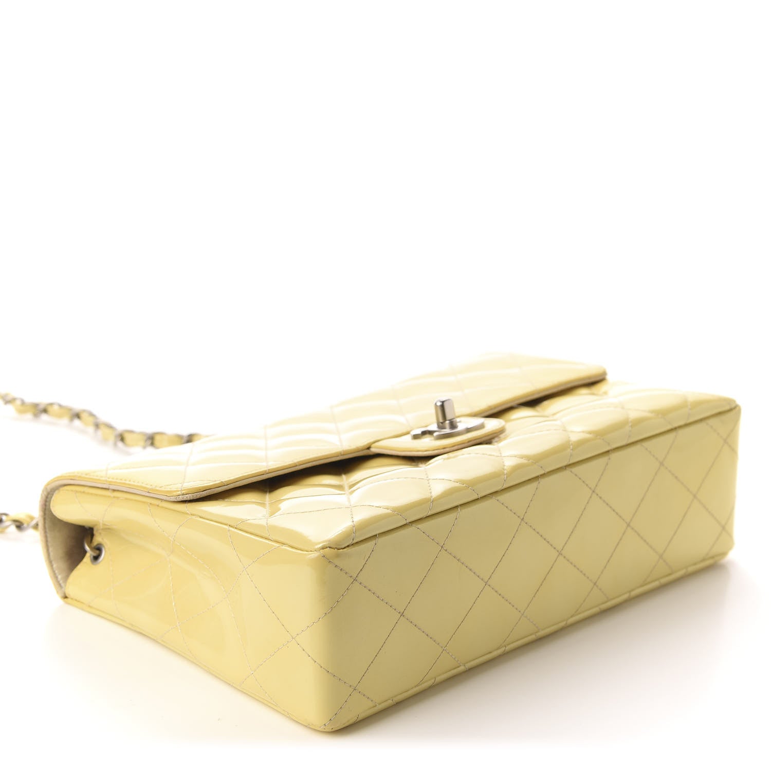Chanel Patent Quilted Medium Single Flap Yellow 4 of 10
