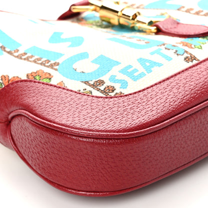 Gucci Canvas Calfskin 100 Centennial Music Small Jackie 1961 Hobo Ivory Red 8 of 9