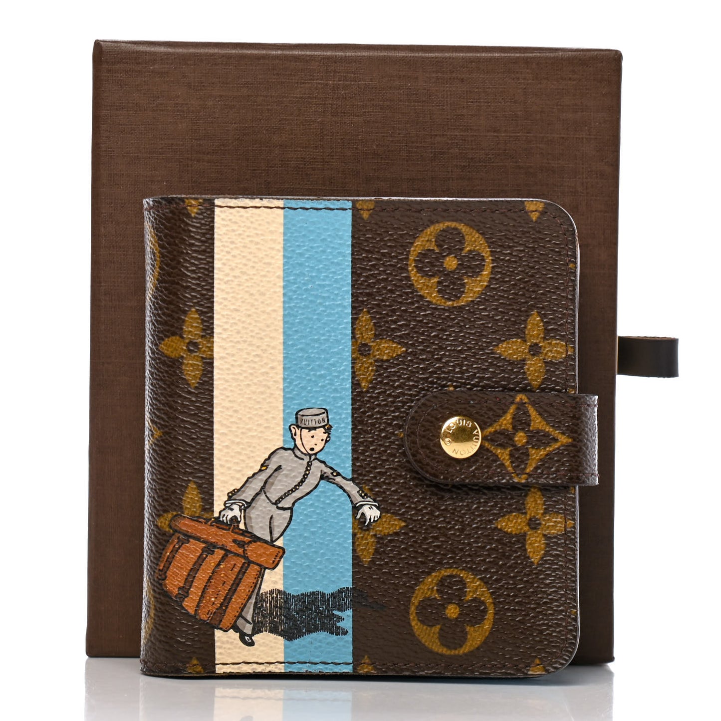 Monogram Groom Compact Zip Wallet Blue
