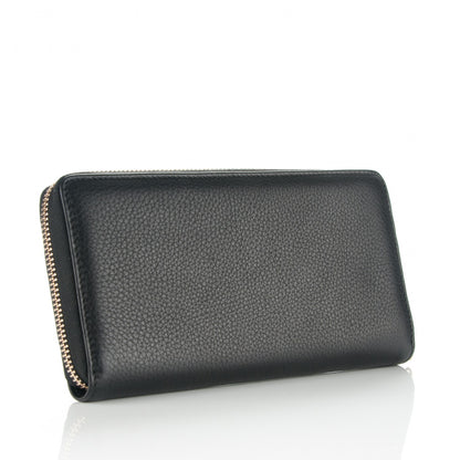 Gucci Pebbled Calfskin Bamboo Tassel Zip Around Wallet Black 2 of 6