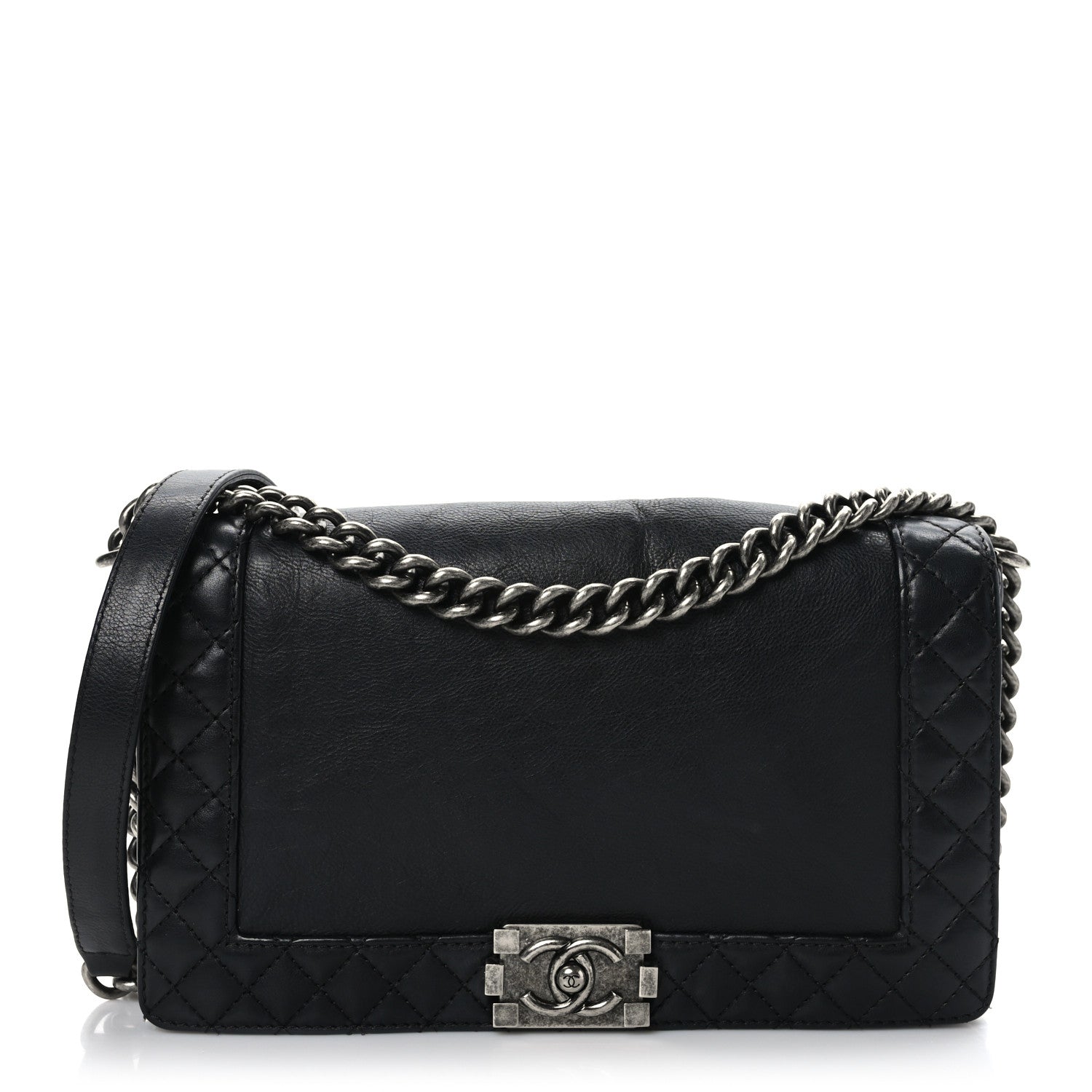 Chanel Calfskin Medium Boy Reverso Flap Black 1 of 9