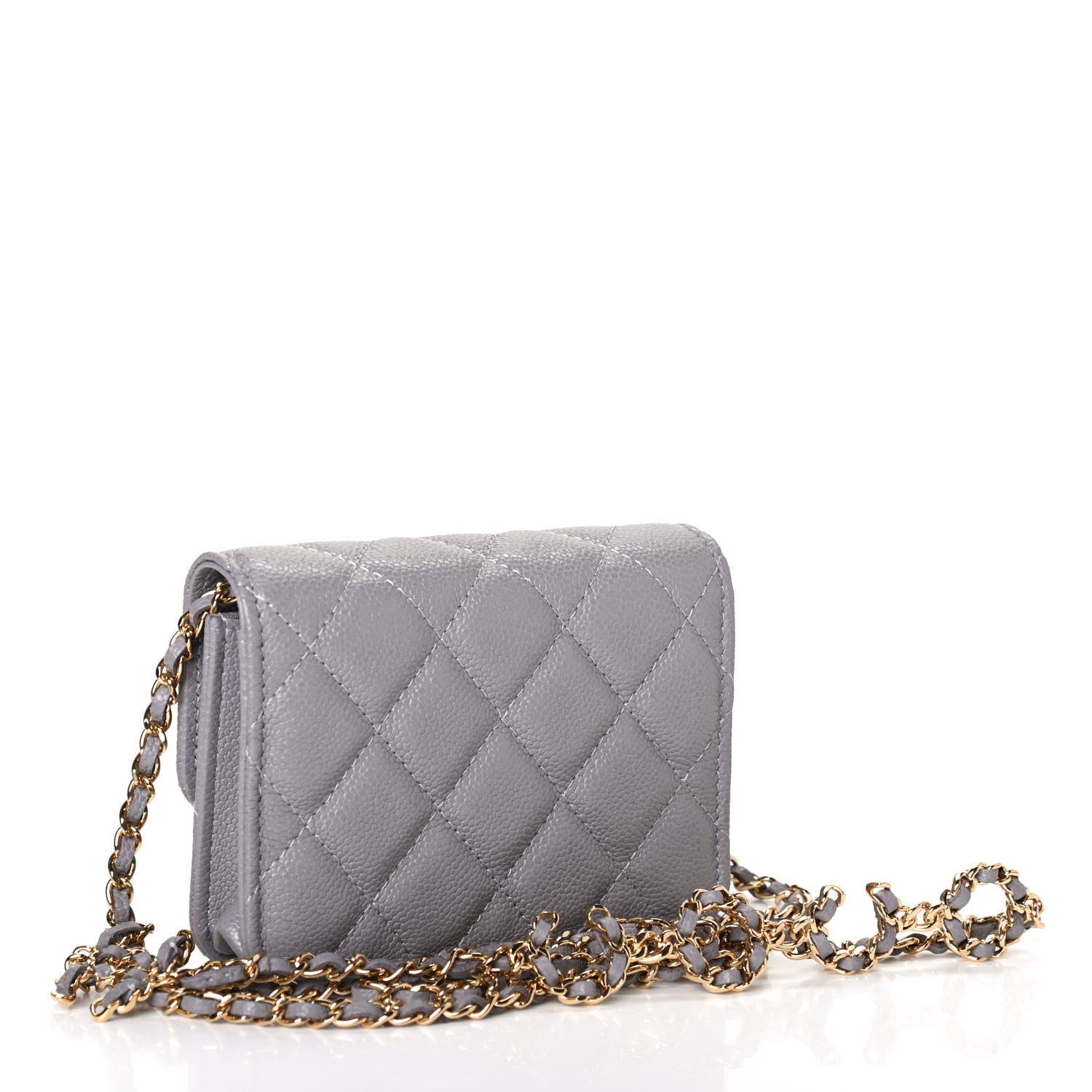 Chanel Caviar Quilted Miss Coco Clutch With Chain Grey 2 of 4