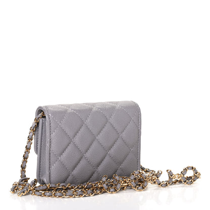 Chanel Caviar Quilted Miss Coco Clutch With Chain Grey 2 of 4